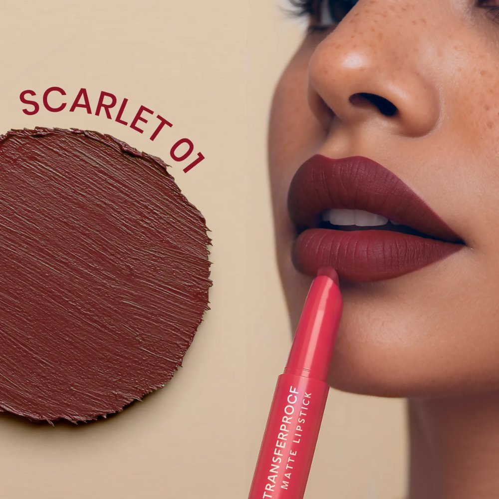 NY Bae Transfer-proof Matte Crayon Lipstick – Scarlet 01 | Grocsy