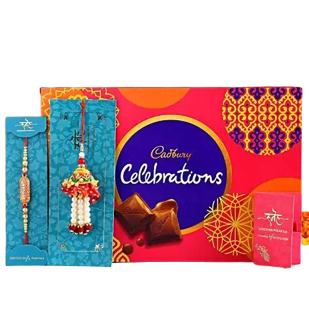 Designer Lumba Rakhi Set With Celebrations Box Combo | Grocsy