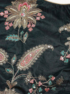 Tulsi Art Green Semi-Stitched Myntra Lehenga & Unstitched Blouse With 2 Dupattas | Grocsy
