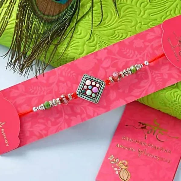 Designer Beads Rakhi N Assorted Chikki Combo | Grocsy