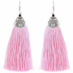 MS Fashion India Muskan Fancy Long Yarn Pink Tassel Earrings | Grocsy