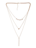 NVR Women's 3 Layered Gold-Polished Minimal Layered Necklace | Grocsy