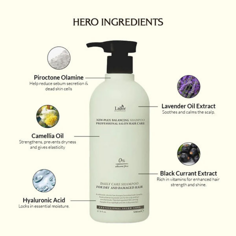 La'dor Newplex Balancing Shampoo - Scalp Soothing Korean Shampoo for Dry Hair | Grocsy