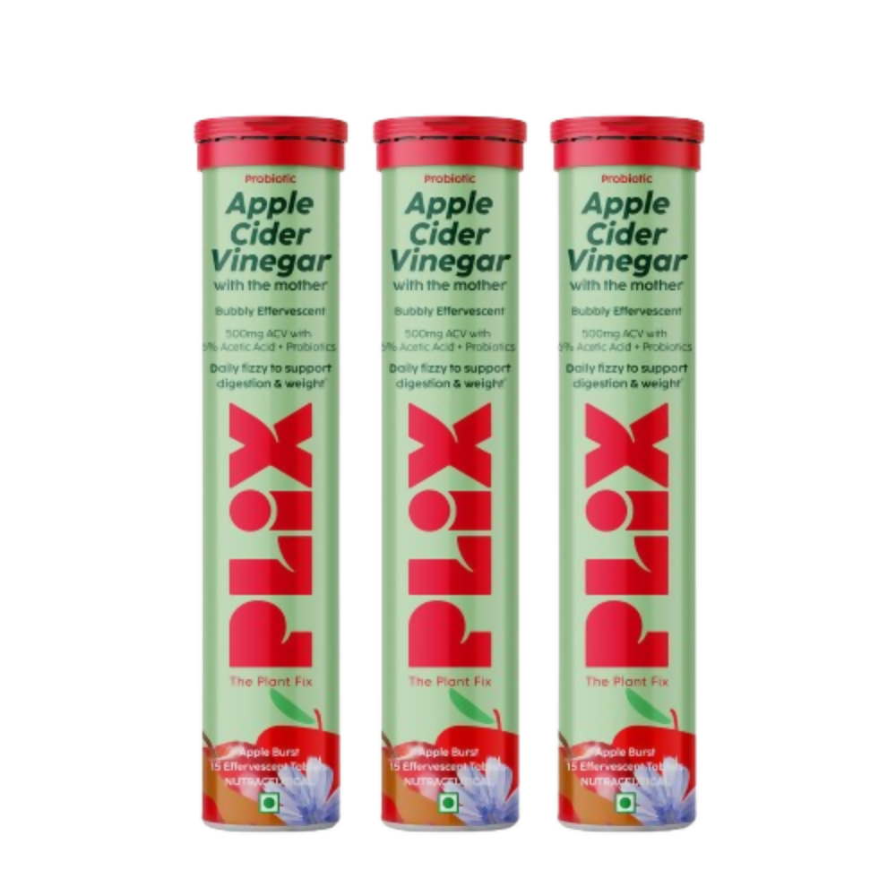PLIX The Plant Fix Probiotics+ ACV Apple Cider Vinegar Effervescent Tablets | Grocsy