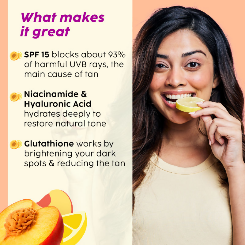 PLIX The Plant Fix Peaches & Lemon Detan Body Lotion with SPF 30 | Grocsy