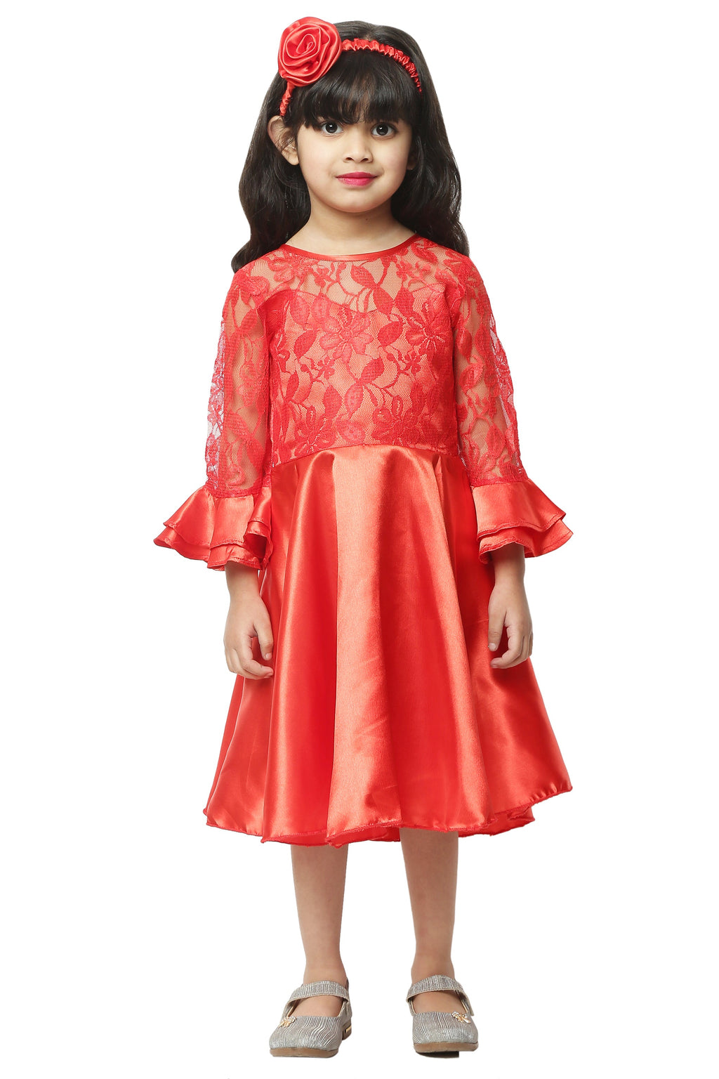 Asmaani Kids Party Wear Stylish Dresses, Perfect for Parties, Functions & Vacations - Red | Grocsy
