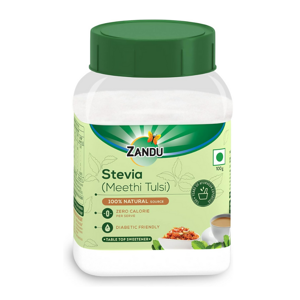 Zandu Stevia Meethi Tulsi Powder- A Healthier Substitute For Sugar | Grocsy