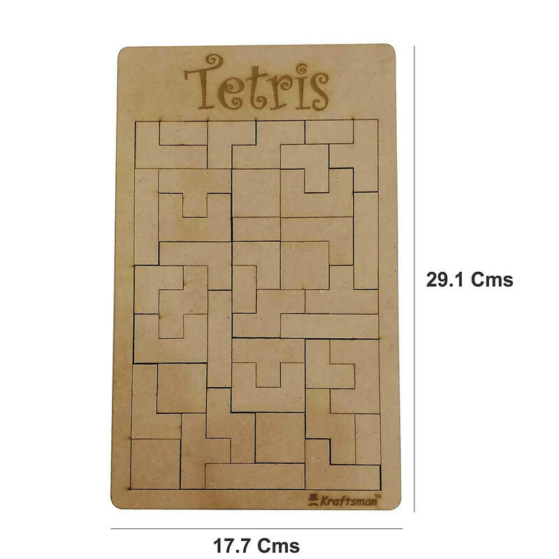 Kraftsman Wooden Tetris Jigsaw Puzzle Board | Made In India (Tetris Board) | Grocsy