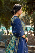 Vastranavya Kalamkari Print With Foil Print Lehenga with Unstitched Printed Blouse - Sea Green | Grocsy
