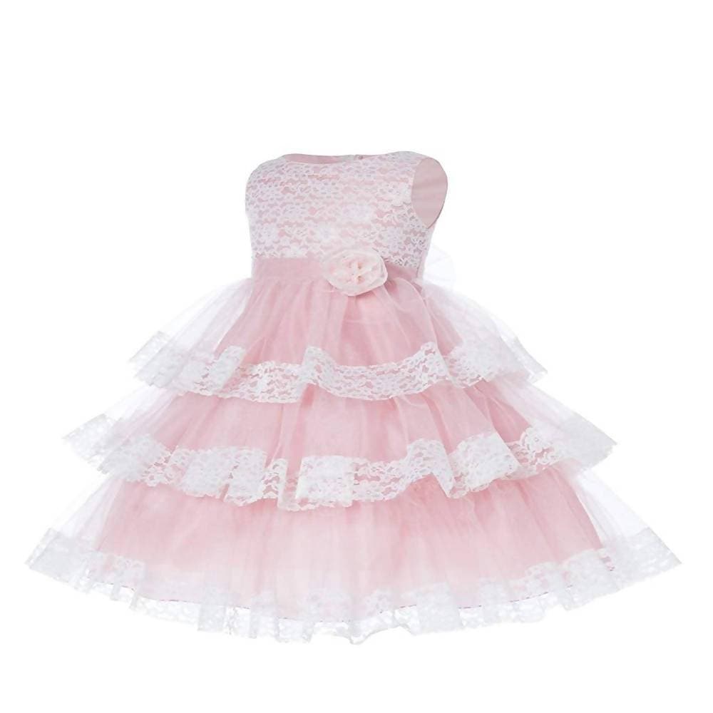 Asmaani Baby Girl's Pink Colour Satin A-Line Maxi Full Length Dress (AS-DRESS-22166) | Grocsy