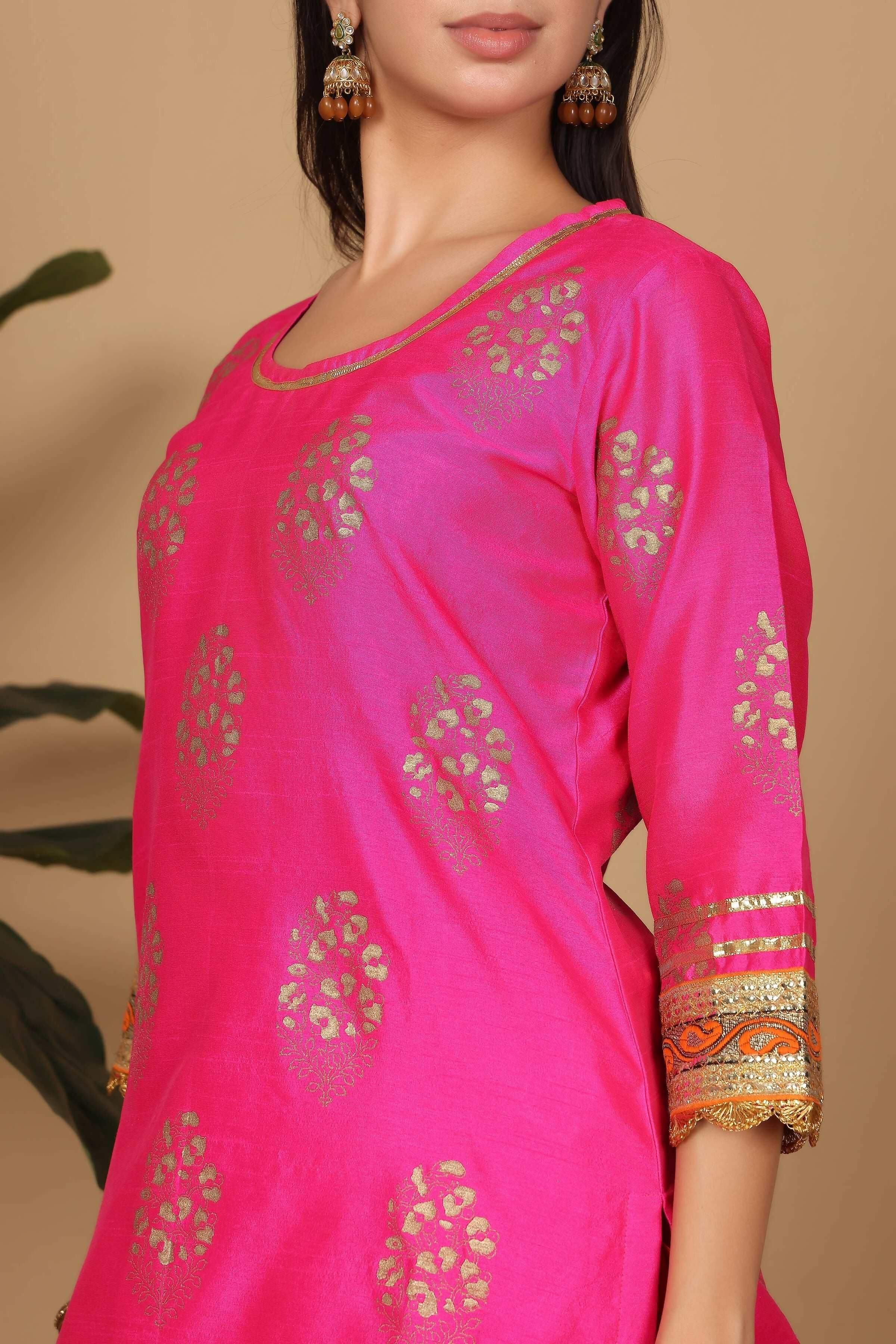 Joban Fashion Pink Silk Lehenga Set | Grocsy