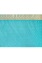 Joban Fashion Teal Green Banarasi Soft Pure Handloom Banarasi Silk Saree | Grocsy