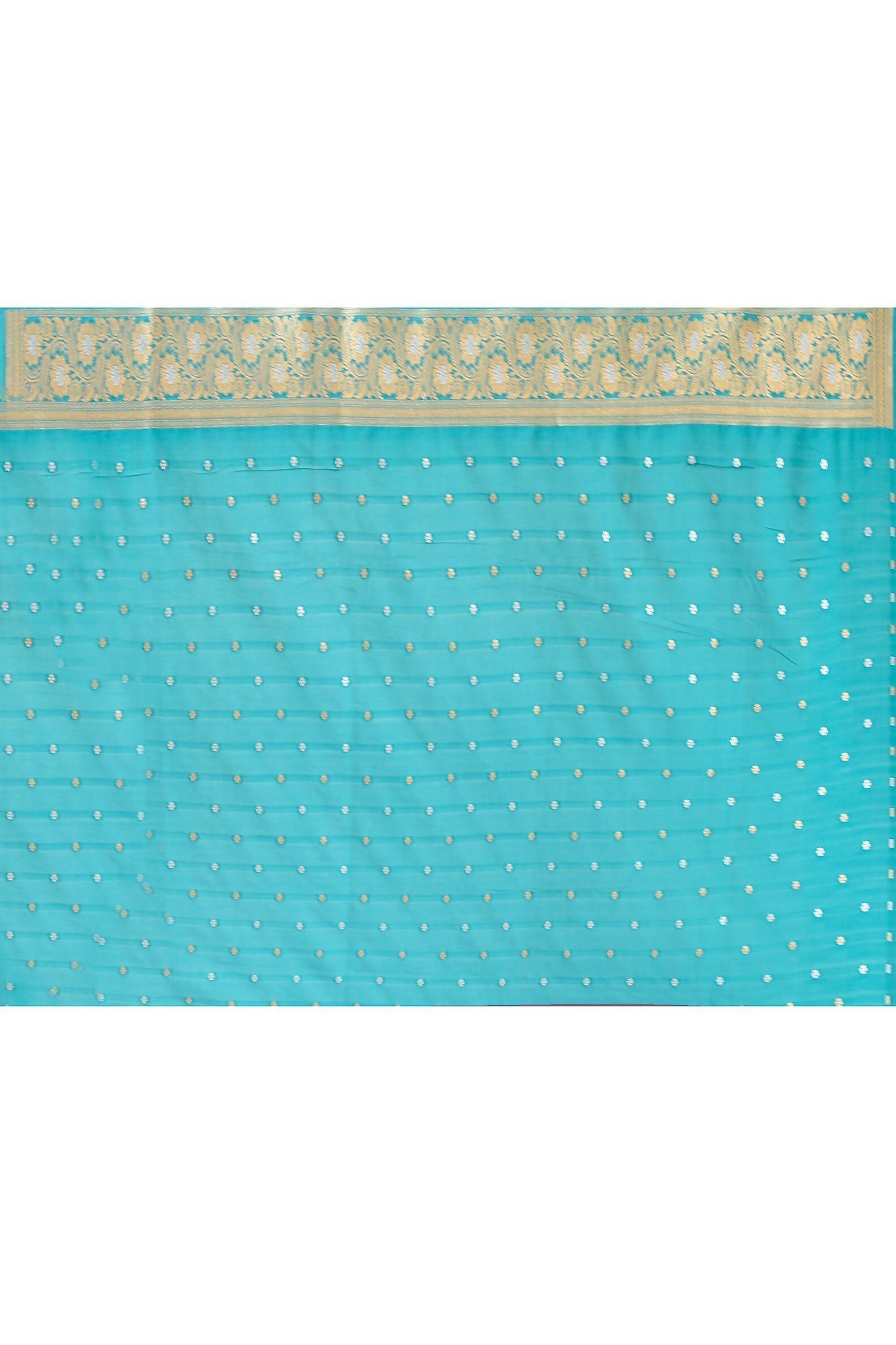 Joban Fashion Teal Green Banarasi Soft Pure Handloom Banarasi Silk Saree | Grocsy