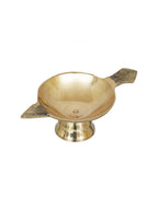 eCraftIndia Brass Diya With Stand & Holder | Grocsy