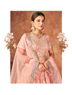 Wedding Designer Pink Organza lehengha Choli - Anbazaar | Grocsy
