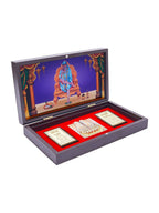 Golden Peacock Brown & Blue 24 CT Gold Foil Wooden Sri Sai Baba Pooja Box | Grocsy