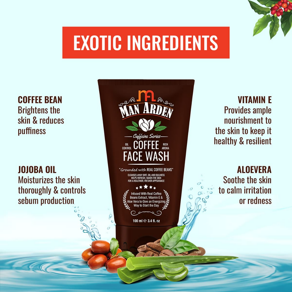 Man Arden Coffee Face Wash - No Parabens, Sulphate, Silicones | Grocsy