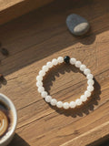 NVR White & Black Crystal Beaded Bracelet for Men & Women | Grocsy