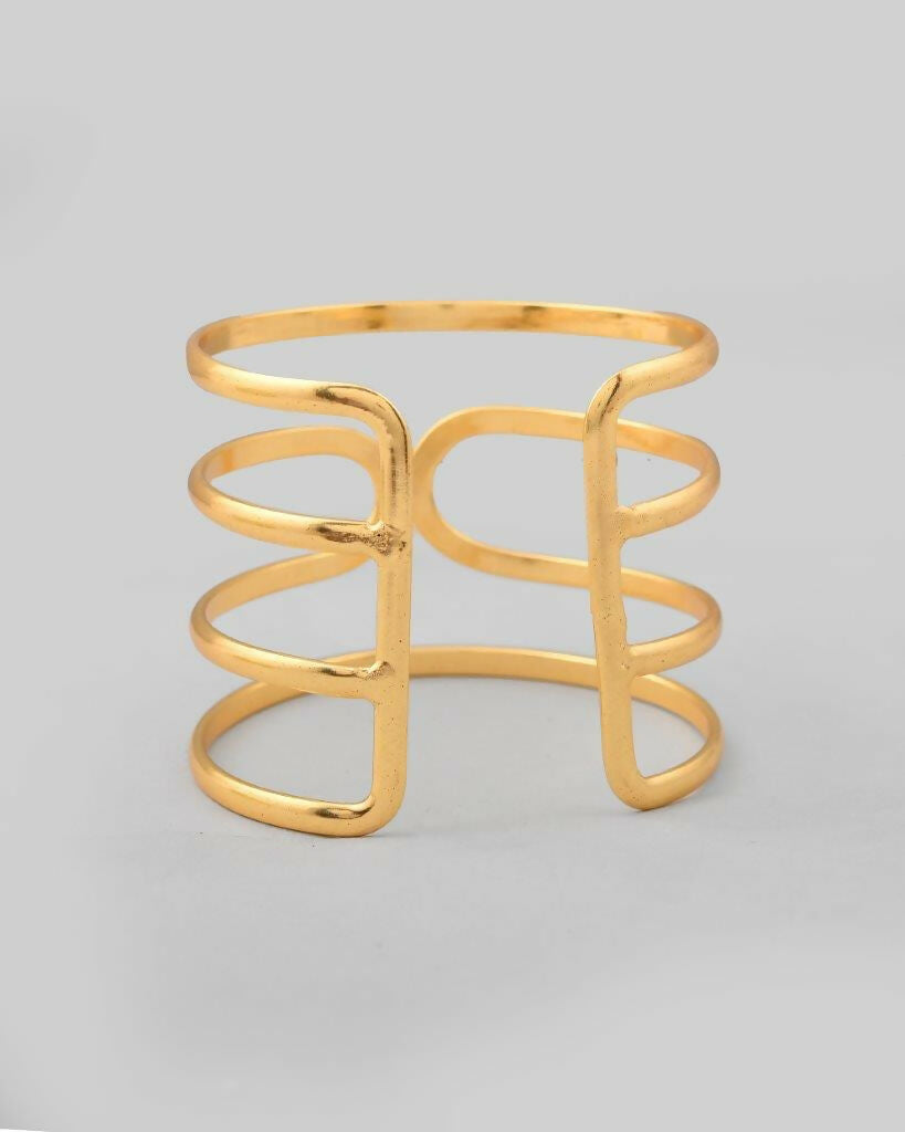 VOJ Gold-Polished multi Layer Kada Bracelet | Grocsy