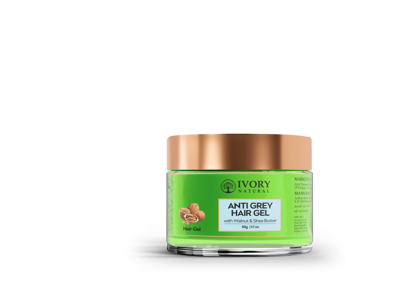 Ivory Natural Grey Gel For Hair Restore Natural Dark Shine And Luster | Grocsy