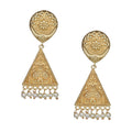 Joban Fashion Women Matte Gold Brass Earrings | Grocsy