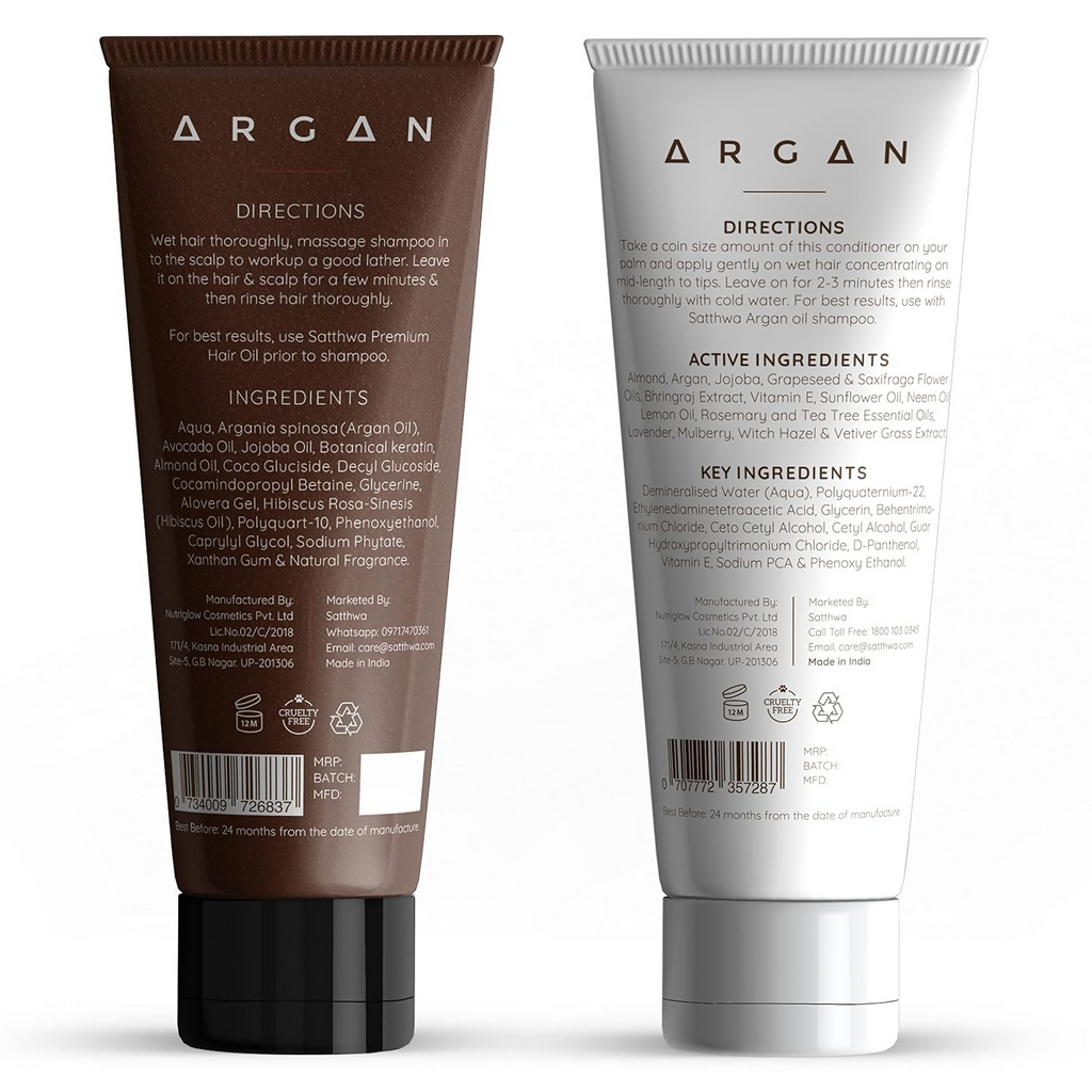 Satthwa Moroccan Argan Oil Shampoo & Conditioner Combo | Grocsy