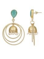 Joban Fashion Women Round Shape Matte Gold Earrings | Grocsy
