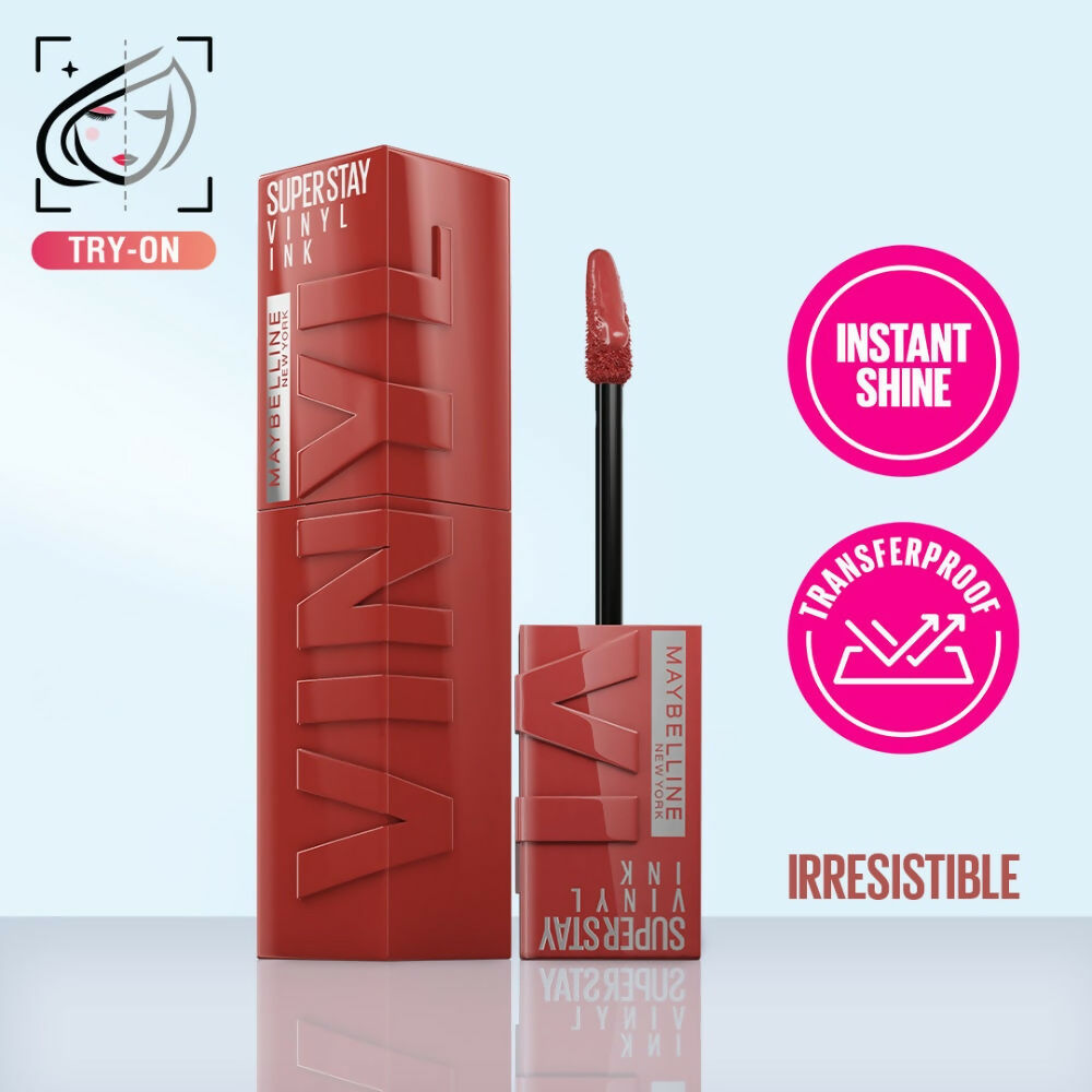 Maybelline New York Super Stay Vinyl Ink Liquid Lipstick, Instant Shine Lasts Up To 16H - Irresistible | Grocsy