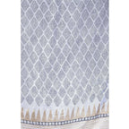 A R Silk Women's Gold Print Silk White Dupattas and Chunnis | Grocsy