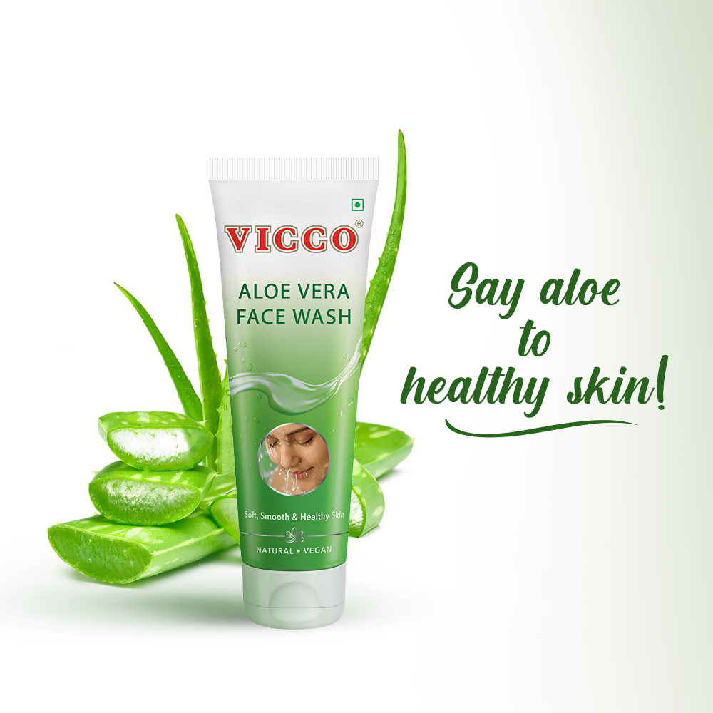 Vicco Aloe Vera Face Wash | Grocsy