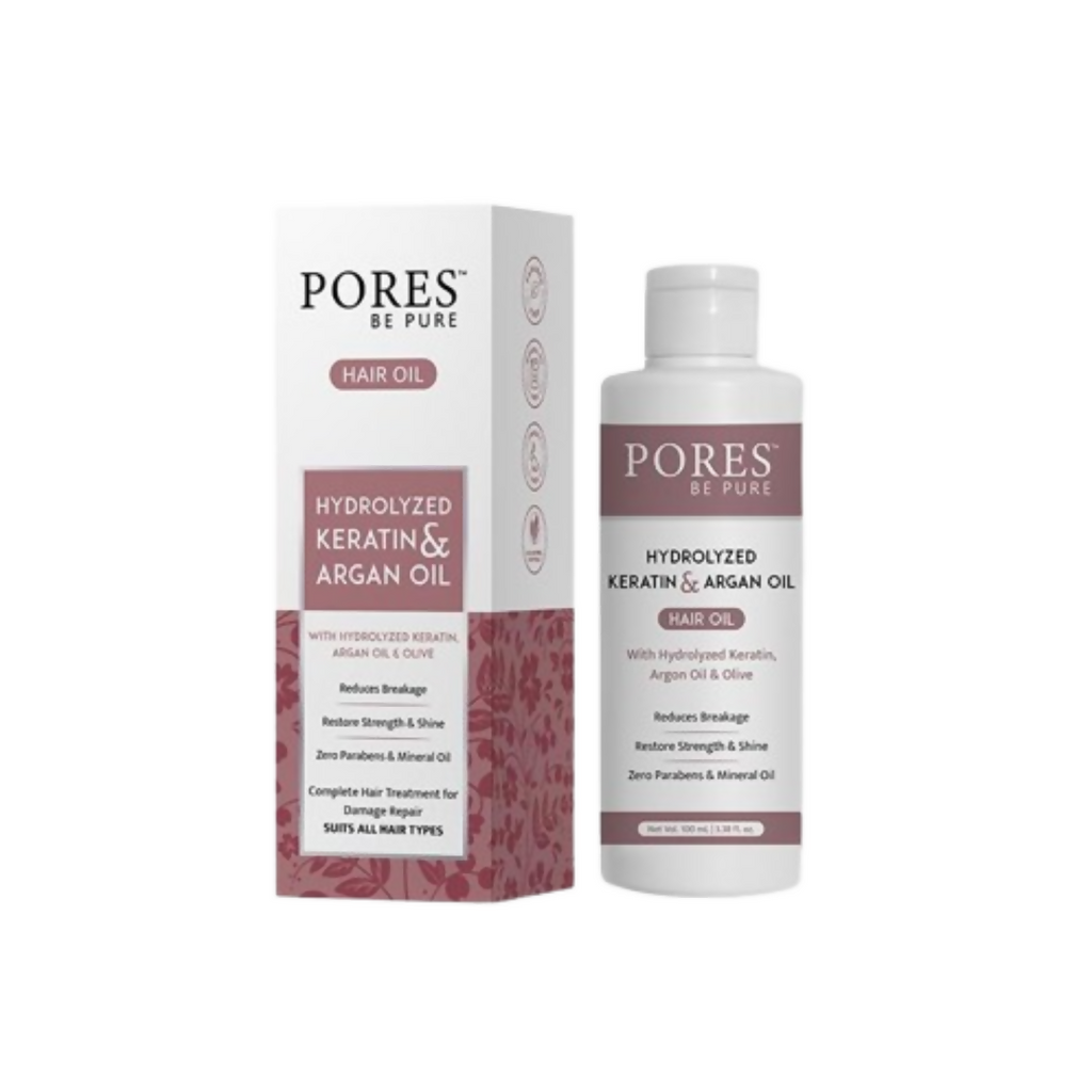 Pores Be Pure Keratin & Argan Hair Oil | Grocsy