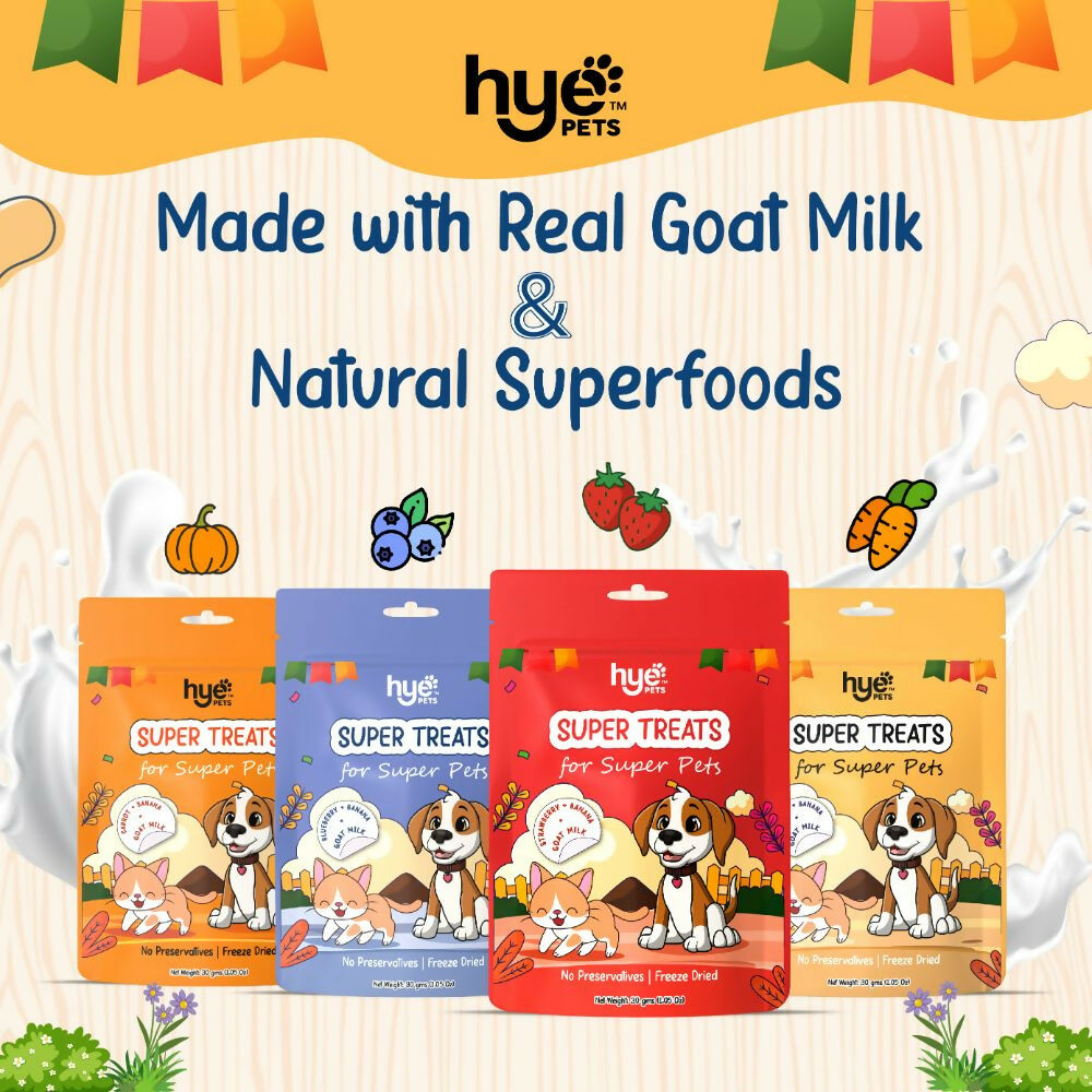 Hye Pets Super Treats For Super Pets – Freeze Dried Treats Made With Goat Milk, Carrot & Banana | Grocsy