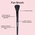 Bronson Professional Fan Makeup Brush for Highlighter & Smooth Powder Application | Grocsy