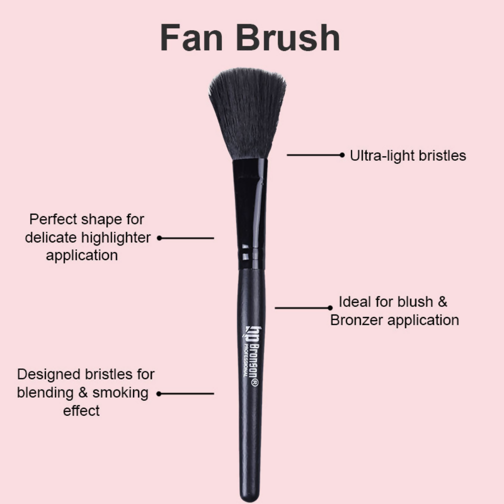 Bronson Professional Fan Makeup Brush for Highlighter & Smooth Powder Application | Grocsy