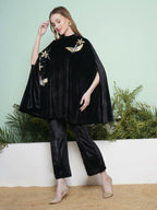 Joban Fashion Black Hand Embellished Cape Style Kurta with Bellbottom Pants | Grocsy