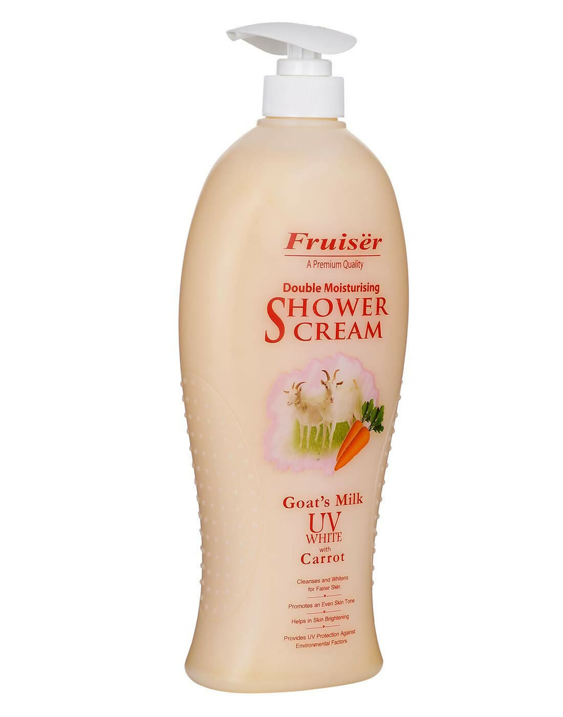 Fruiser Double Moisturising Shower Cream Goat’s Milk UV White With Carrot | Grocsy