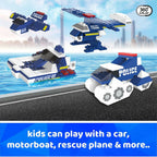 Webby 6 in 1 Police ABS Building Blocks Kit for Kids (169 Pcs) | Grocsy