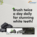 Dr. Morepen Active Smile Charcoal Toothpaste for Teeth Whitening & Bad Breath Removal | Grocsy