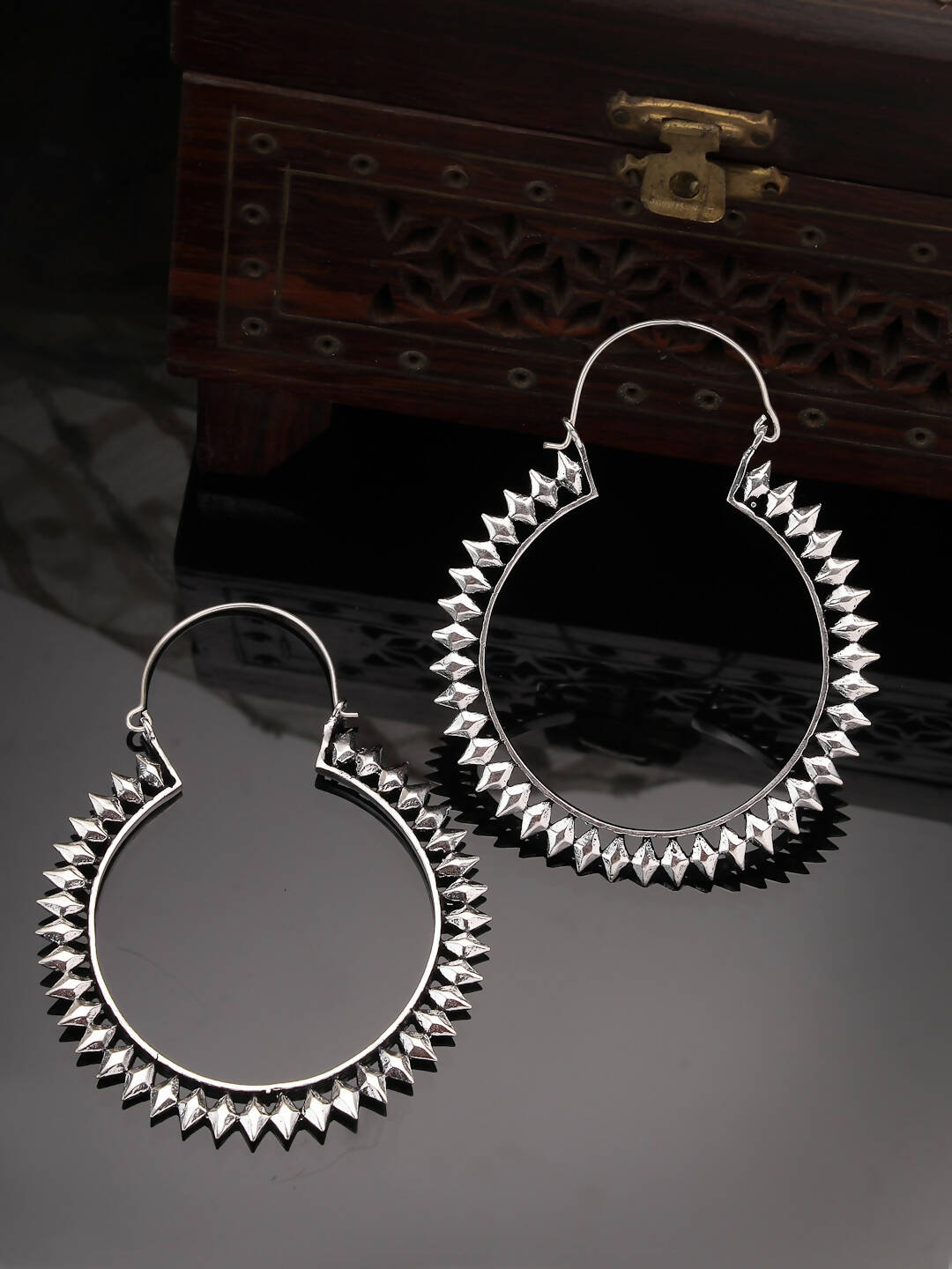 NVR Women Silver Full Circular Hoop Earrings | Grocsy