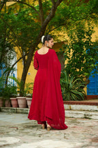 Joban Fashion Maroon Readymade Kurta Set With Sequence embroidery Work | Grocsy