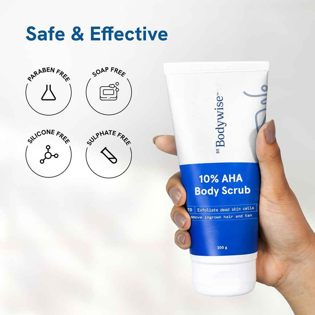 BeBodywise 10% Lactic AHA Exfoliating Body Scrub | Grocsy