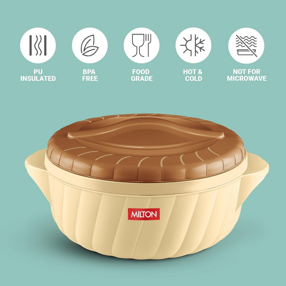 Milton Flora 1500 Insulated Inner Steel Casserole - Silky Cream | Grocsy