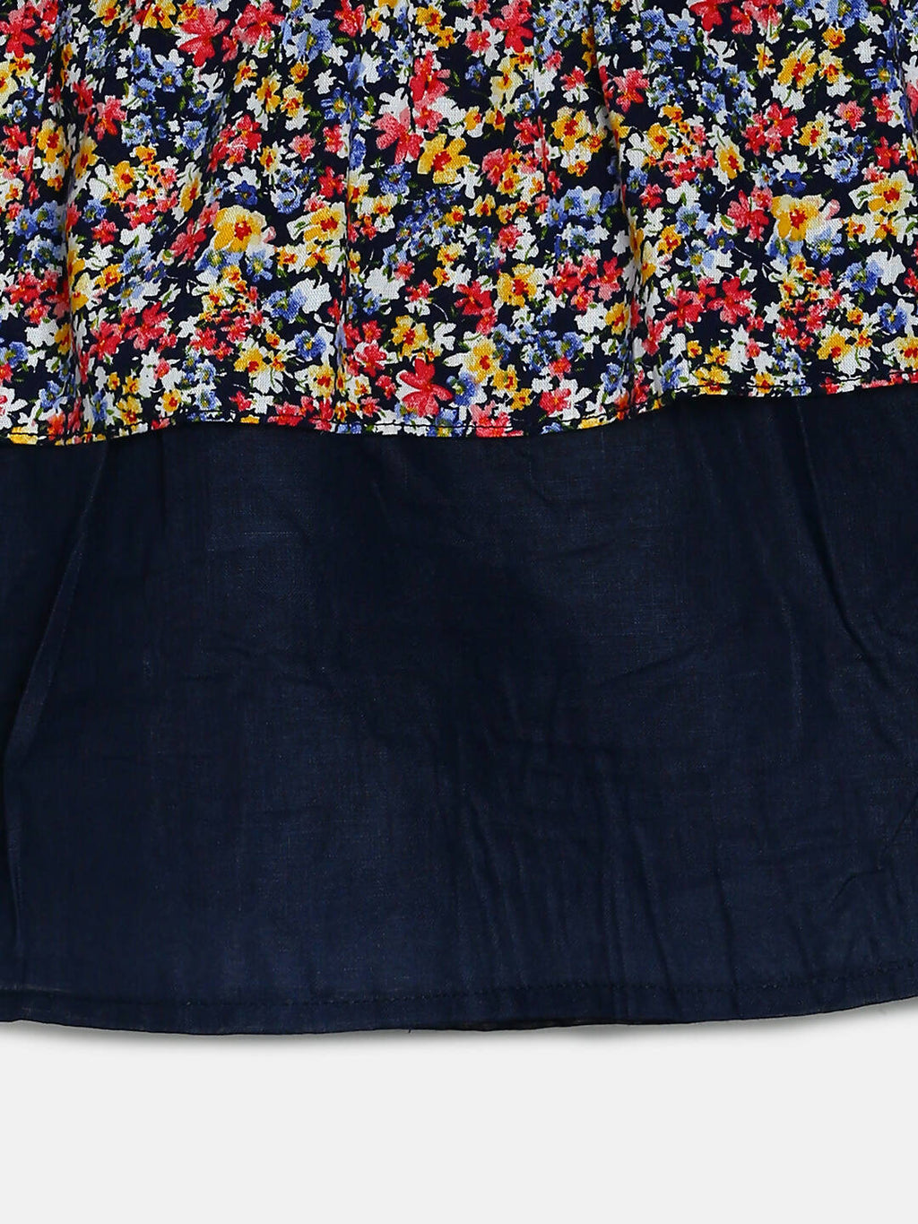 Manet Girls Cotton Frill Sleeve Frock Small Flower Print - Multicolour | Grocsy