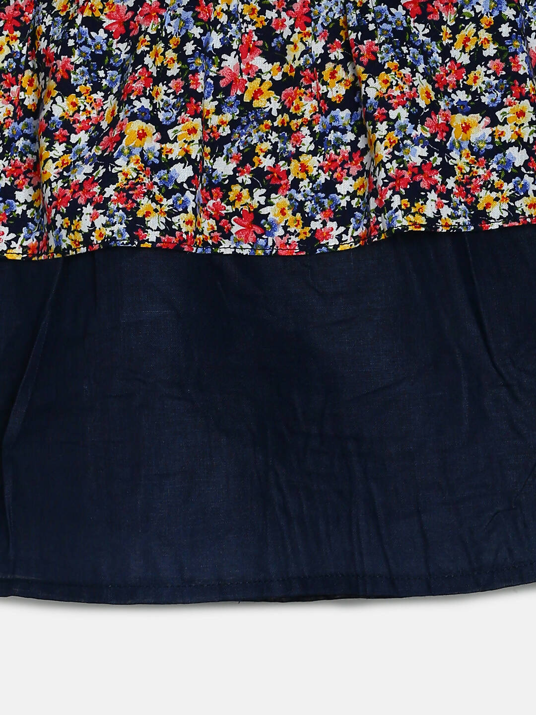 Manet Girls Cotton Frill Sleeve Frock Small Flower Print - Multicolour | Grocsy