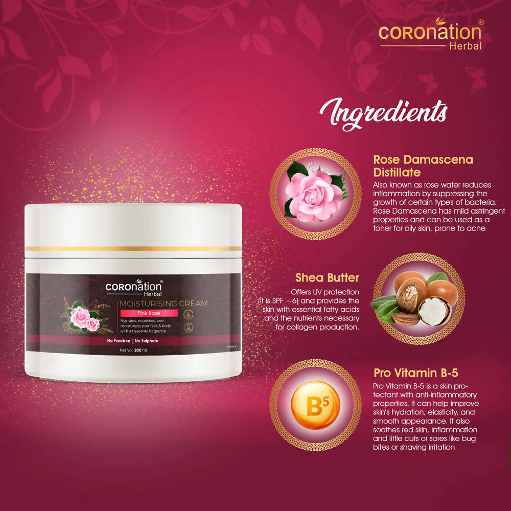 Coronation Herbal Pink Rose Moisturizing Cream | Grocsy