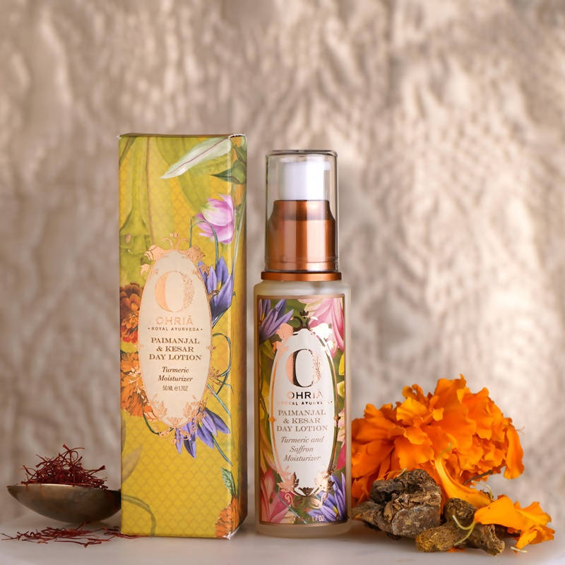 Ohria Ayurveda Turmeric & Saffron Moisturiser (Paimanjal & Kesar Day Lotion) | Grocsy