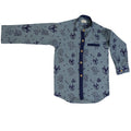 Mhyssa Blue Color Blocked Shirt | Grocsy