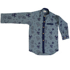 Mhyssa Blue Color Blocked Shirt | Grocsy