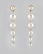 VOJ Women Gold Tone Pearl Stainless Steel Drops & Danglers Earrings