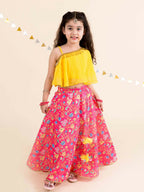 Joban Fashion Girl's Yellow Color Lehenga Choli | Grocsy